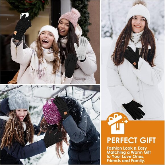 Warm and Stylish Fleece-Lined Women’s Touchscreen Gloves for Winter Activities - Picture 7 of 7